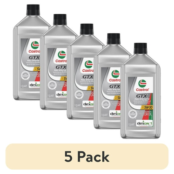 (5 pack) Castrol GTX Full Synthetic 5W-30 Motor Oil, 1 Quart