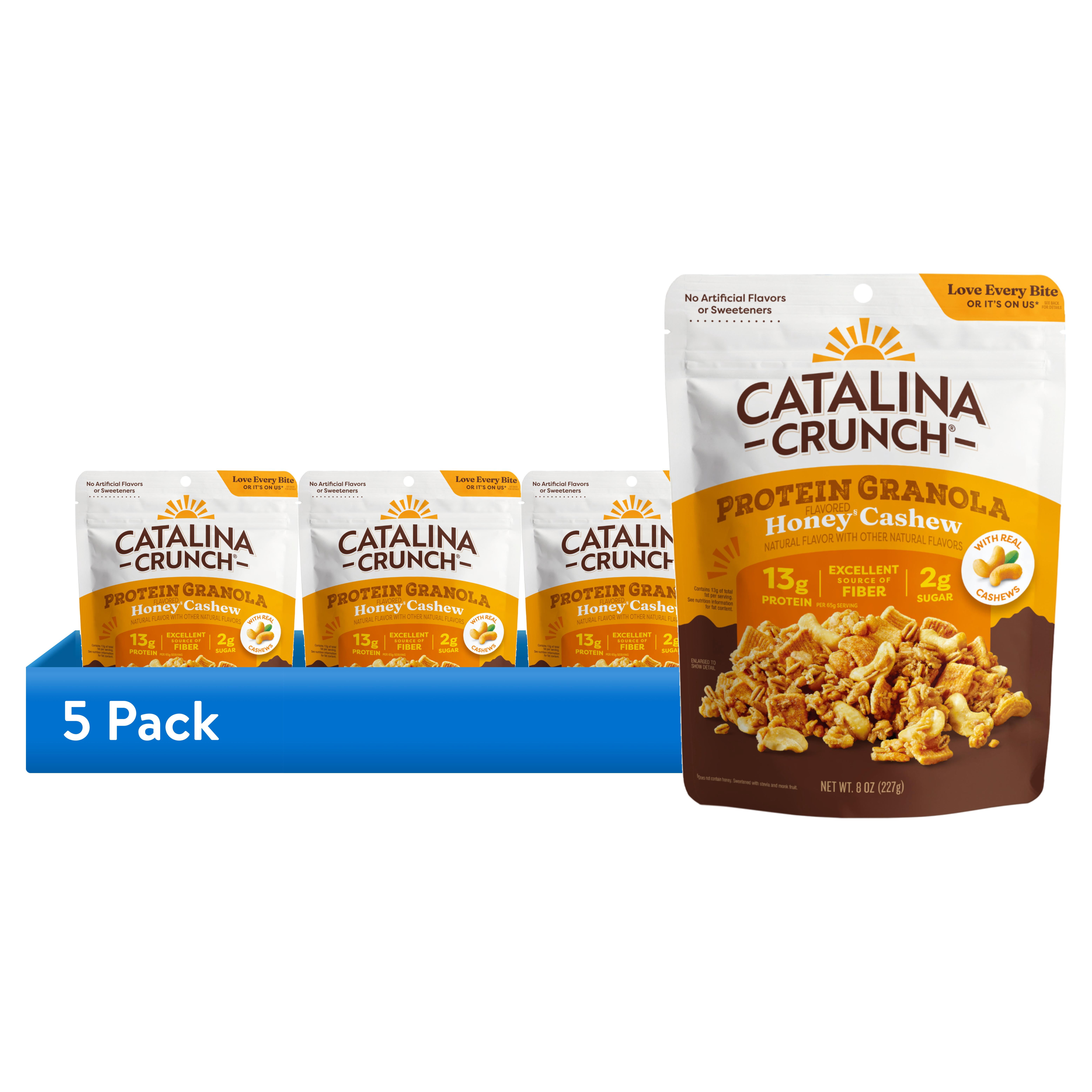 (5 pack) Catalina Crunch Protein Granola, Honey Cashew Flavored, 8 oz