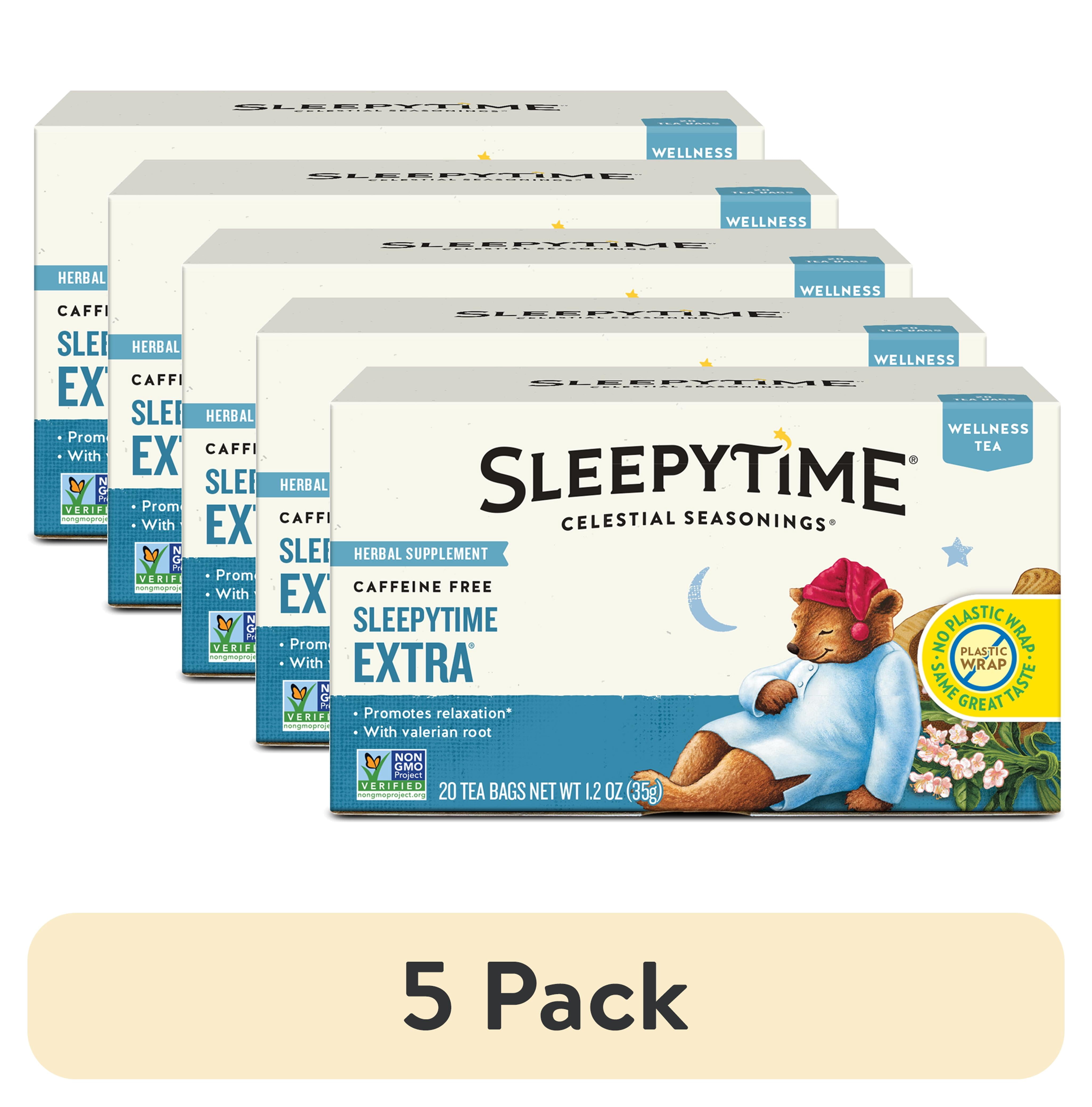 (5 pack) Celestial Seasonings Sleepytime Extra Wellness Herbal Tea Bags ...