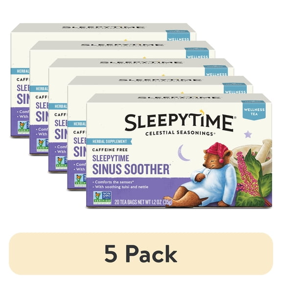 (5 pack) Celestial Seasonings Sleepytime Wellness Sinus Soother Herbal Tea Bags (20 Count)