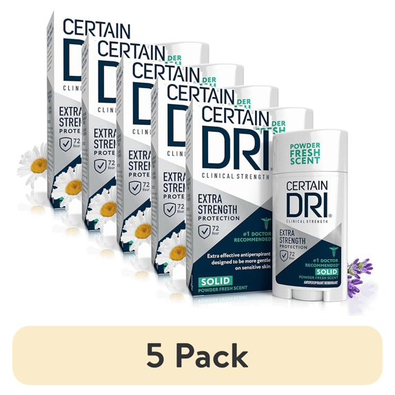 (5 pack) Certain Dri Extra Strength Clinical Antiperspirant + Deodorant, Solid, 1.7 oz