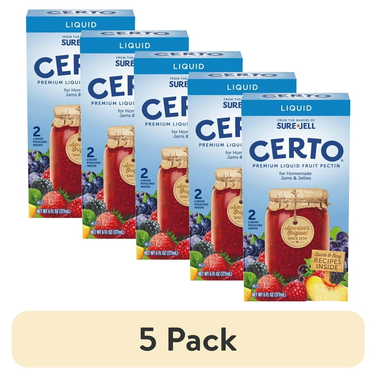 5 pack) Certo Premium Liquid Fruit Pectin, 2 ct Packs - Walmart.com