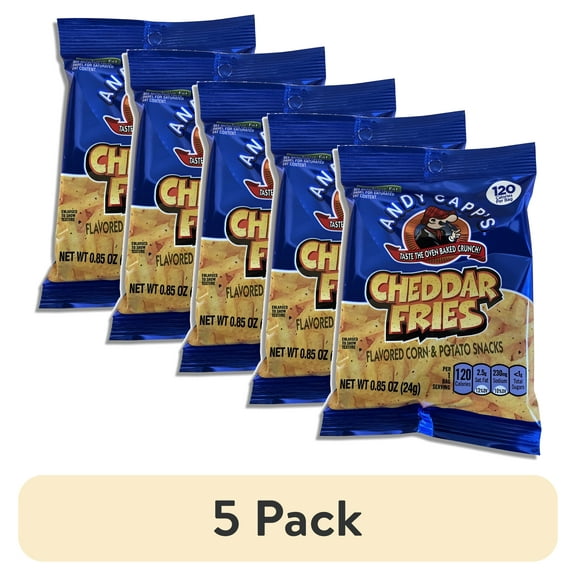 (5 pack) Cheddar Fries Snacks Value Pack   120 Calorie Packs | 24 Bags