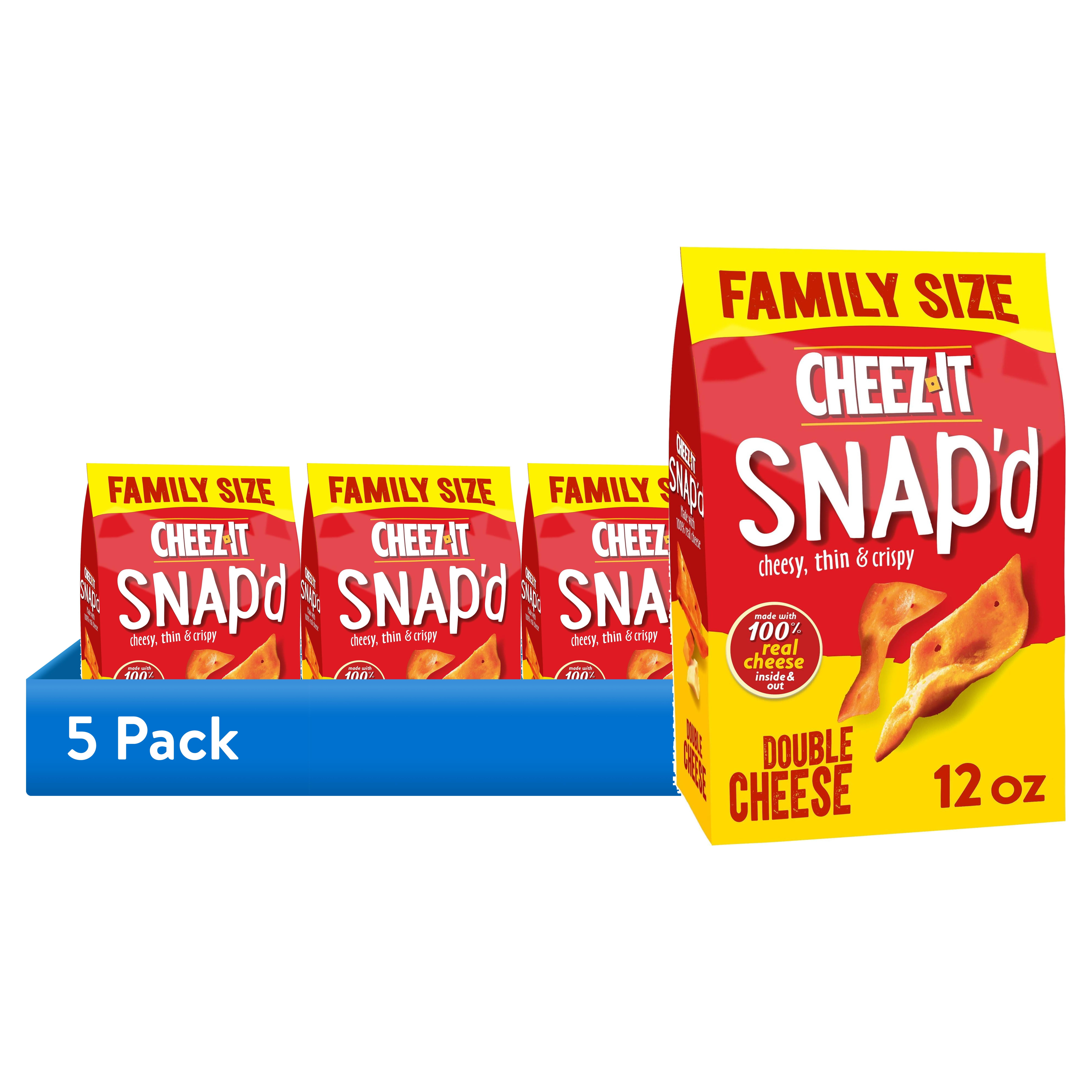 (5 pack) Cheez-It Snap'd Double Cheese Cracker Chips, Thin Crisps, 12 oz