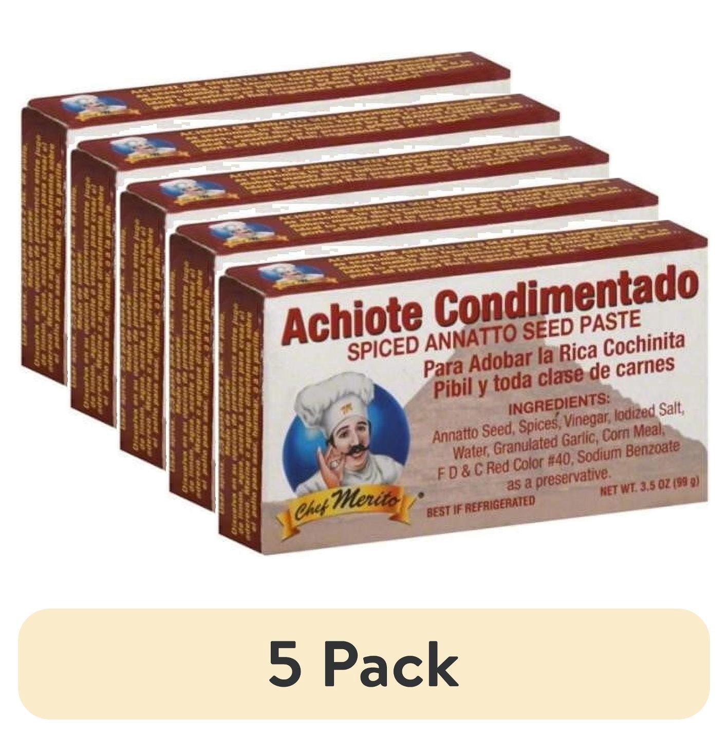 (5 pack) Chef Merito Achiote Seasoning Paste, 3.5 Oz