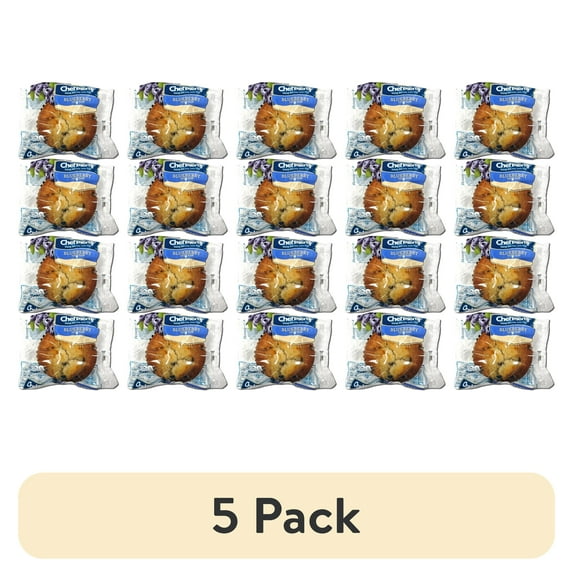 (5 pack) Chef Pierre Blueberry Muffins Individually Wrapped 4 Oz, 12 Pack