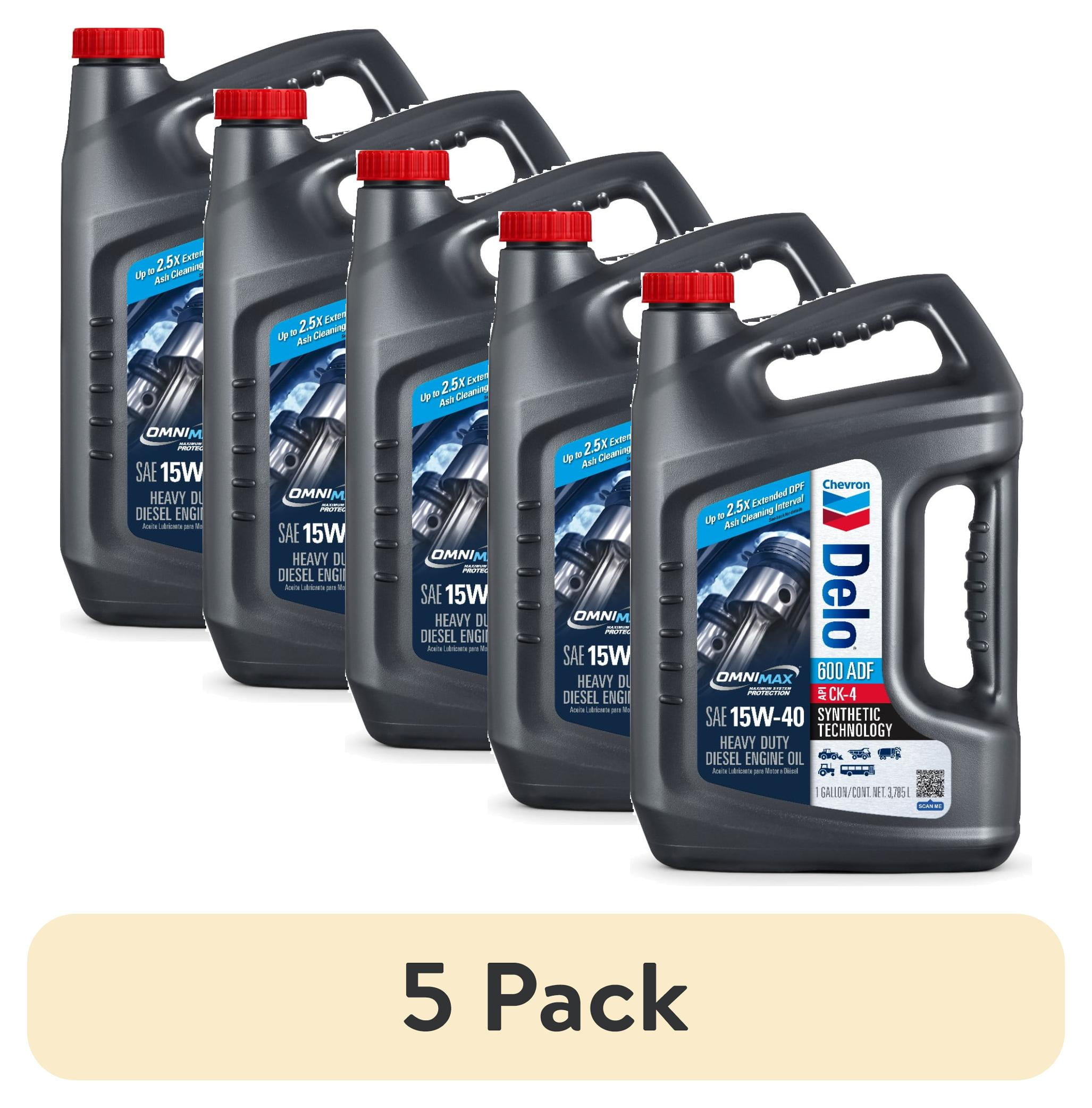 4 pack) Chevron Delo 600 ADF 15W40 Heavy Duty Diesel Motor Oil, 1