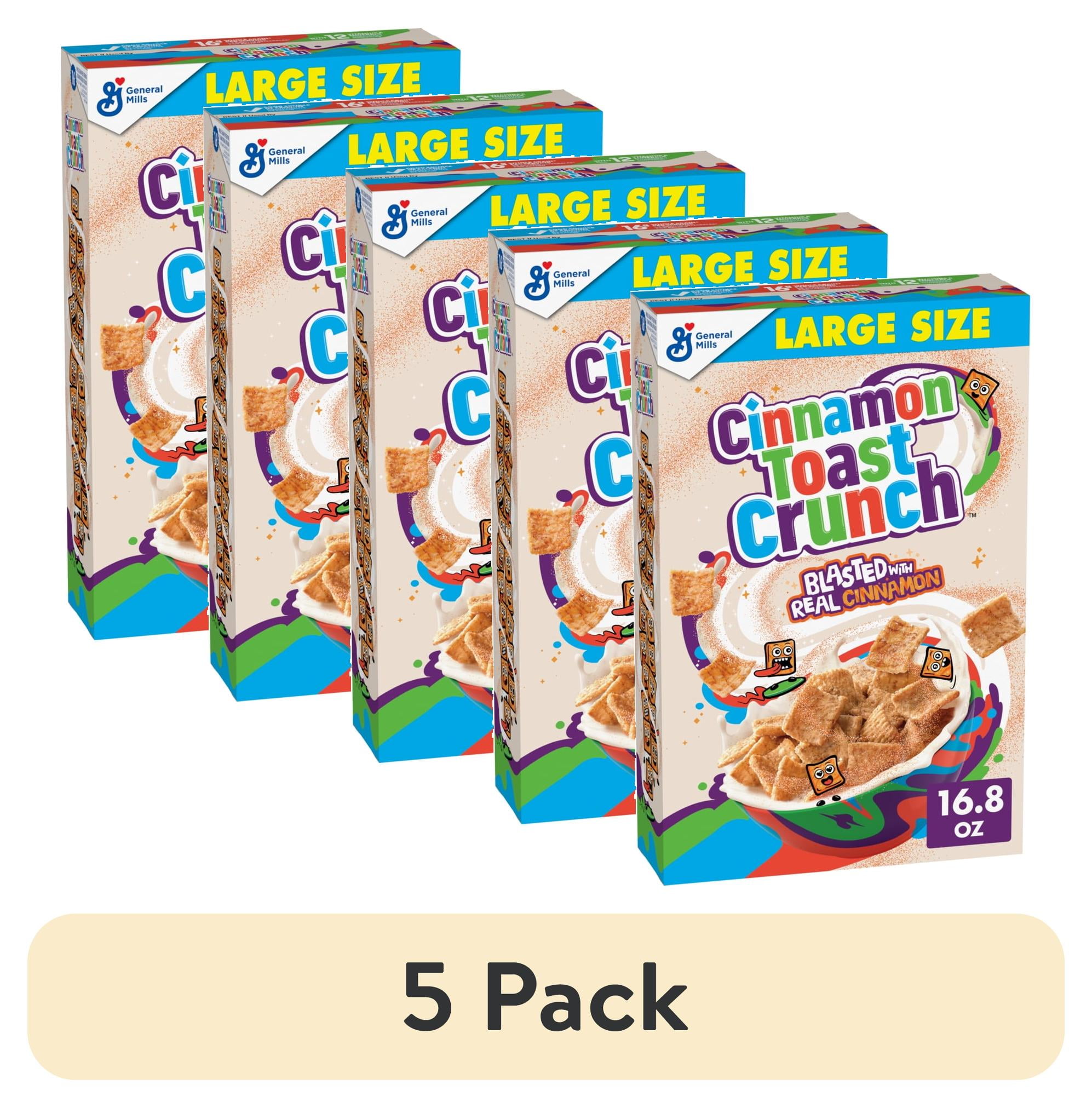 5 pack) Cinnamon Toast Crunch Breakfast Cereal, Crispy Cinnamon