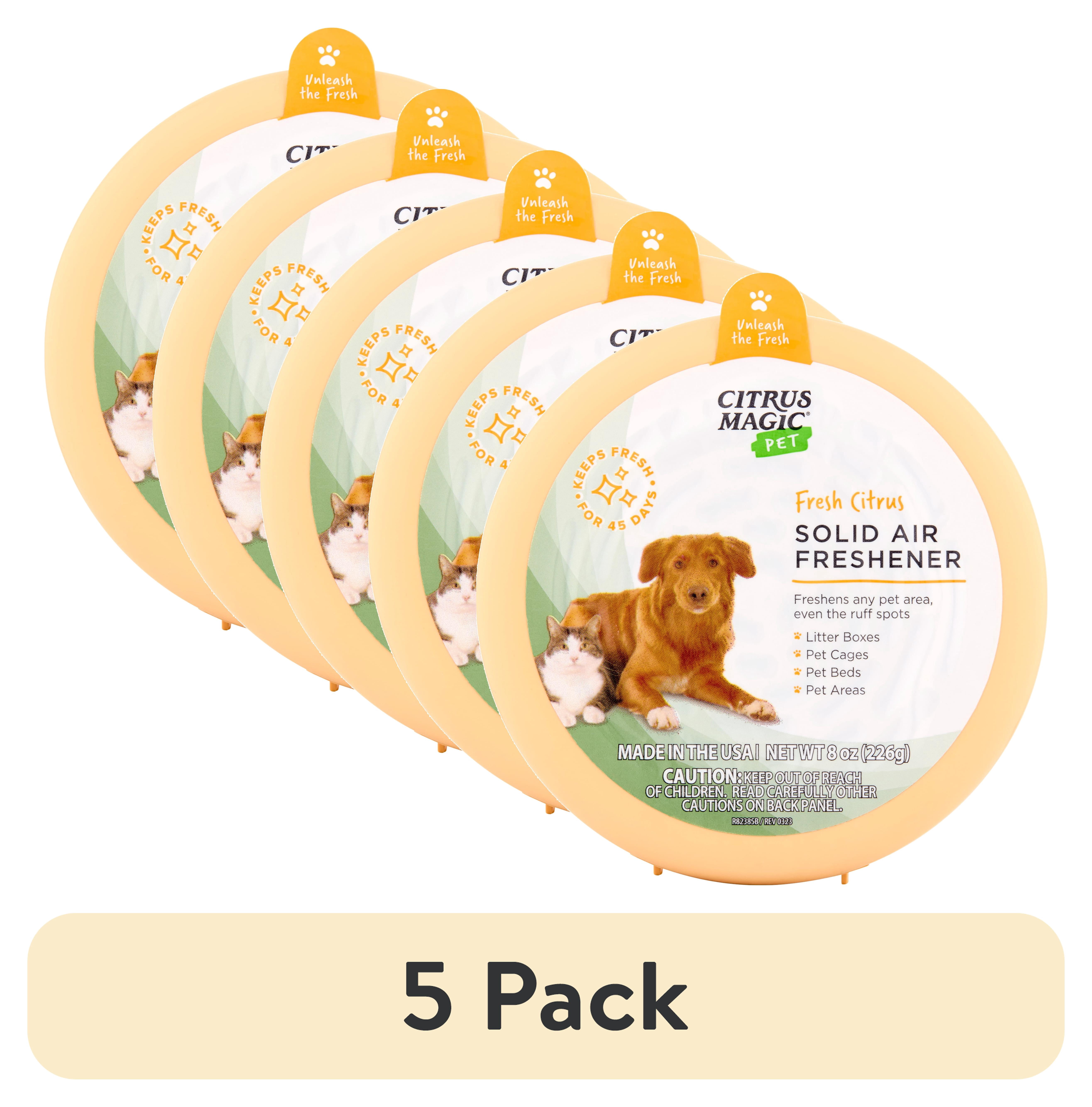 (5 pack) Citrus Magic Pet Deodorizing Solid Air Freshener for Pet Homes, Fresh Citrus  - 8 oz