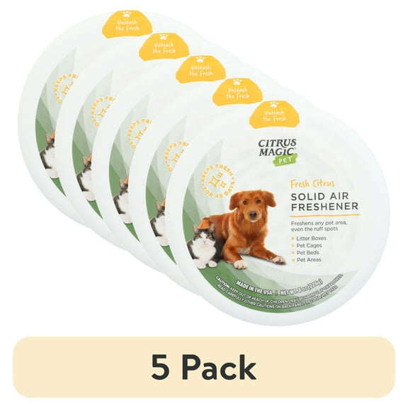 (5 pack) Citrus Magic Any Pet Deodorizing Air Freshener, Fresh Citrus, 8-Ounce