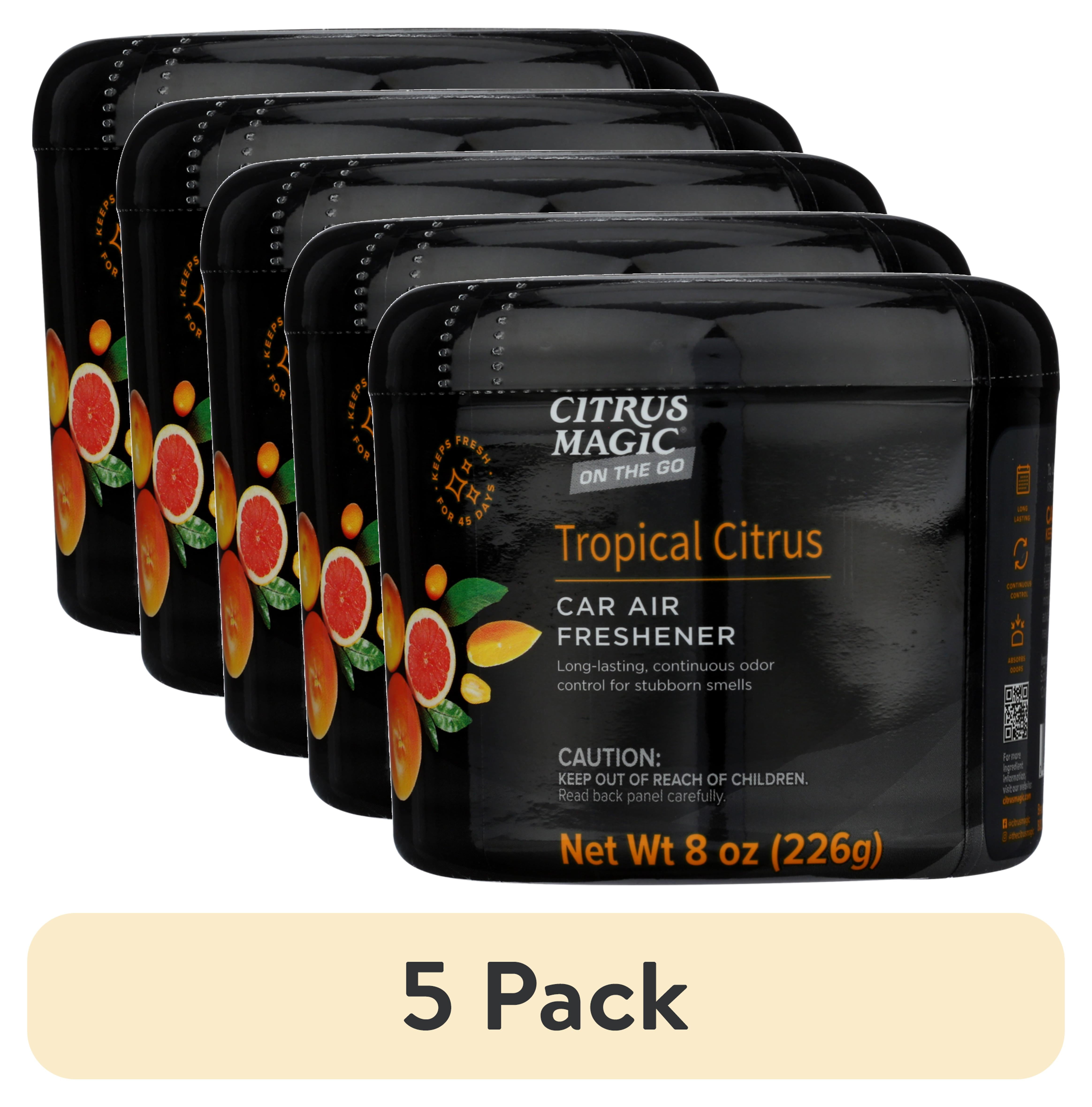 (5 pack) Citrus Magic Auto Solid Air Freshener, Tropical Citrus, 8 Ounce