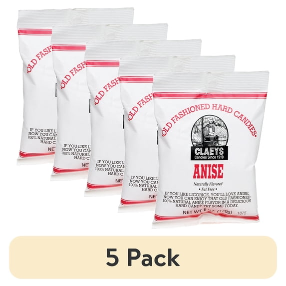 (5 pack) Claey's Fat-Free Old Fashioned Anise Hard Candies, 6 Oz.