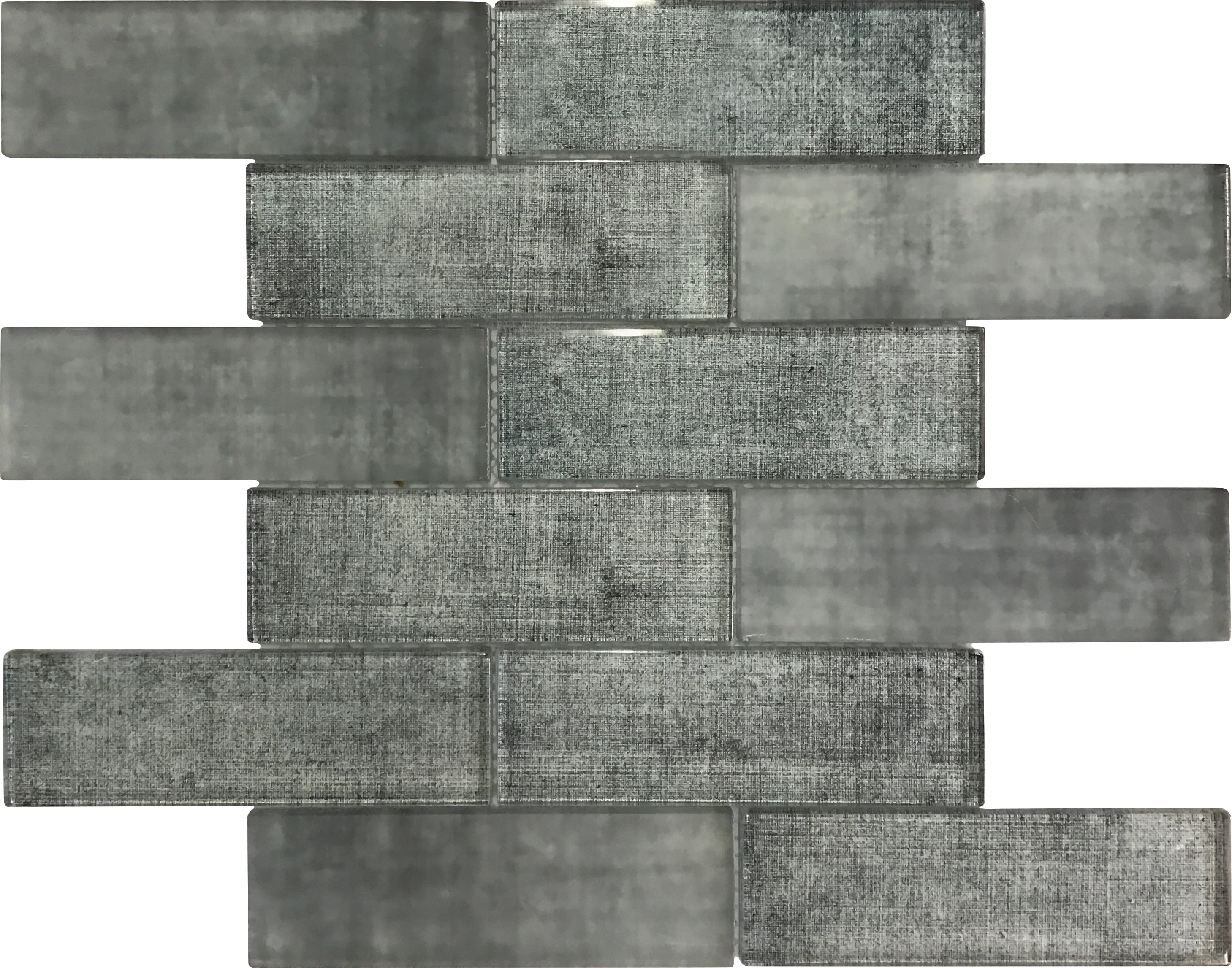 Gray Glossy Glass Subway Mosaic Wall Tile