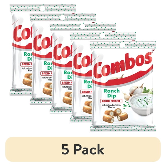 (5 pack) Combos Ranch Dip Baked Pretzel Snacks - 6.3 oz Bag