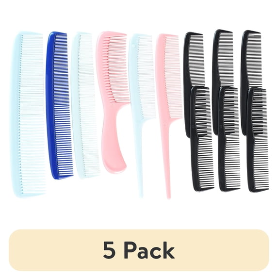 (5 pack) Conair 12-Piece Comb Set, All-Purpose Hair Styling Pack for Every Hair Type & Style