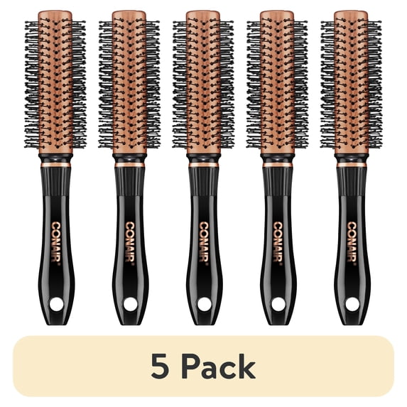 (5 pack) Conair Quick Blow-dry Copper Nylon Round Hairbrush, Copper, 1ct