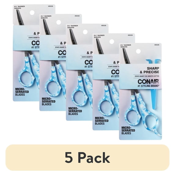 (5 pack) Conair Styling Essentials 6 1/2" Barber Shears with Stainless Steel Blades and Cover