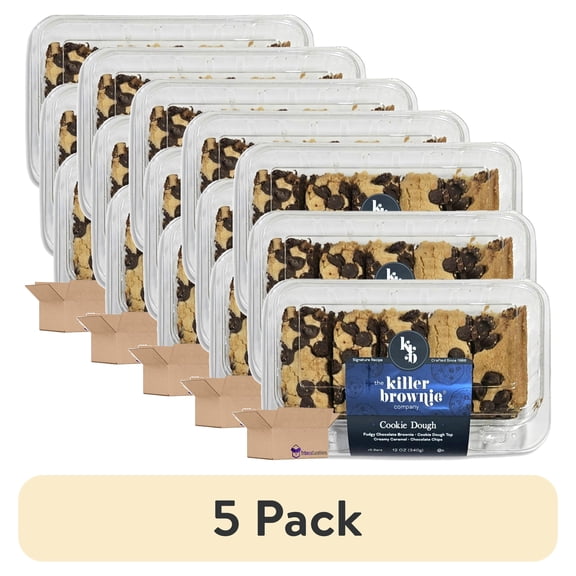(5 pack) Killer Brownie Cookie Dough Brownie Bars | 5 Count | 3 Pack (15 Total Brownie Bars)