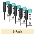 thumbnail image 1 of (5 pack) Cordinate Designer 15' Power Strip Surge Protector, UL Listed, Black/Dark Heather, 50012, 1 of 11