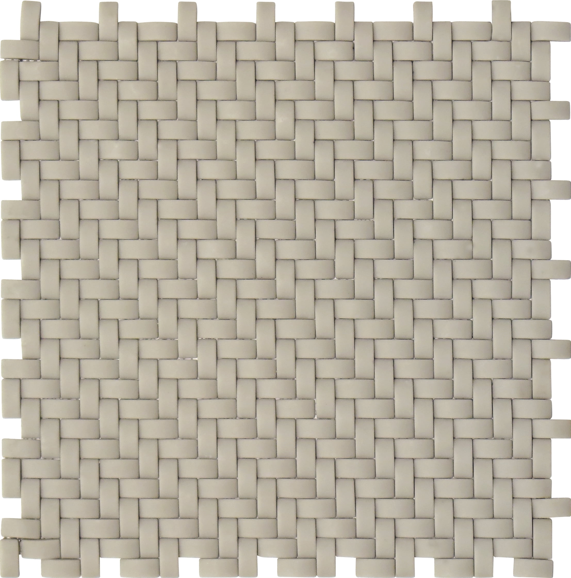 11.7" x 11.8" Beige Glass Basketweave Mosaic Tile