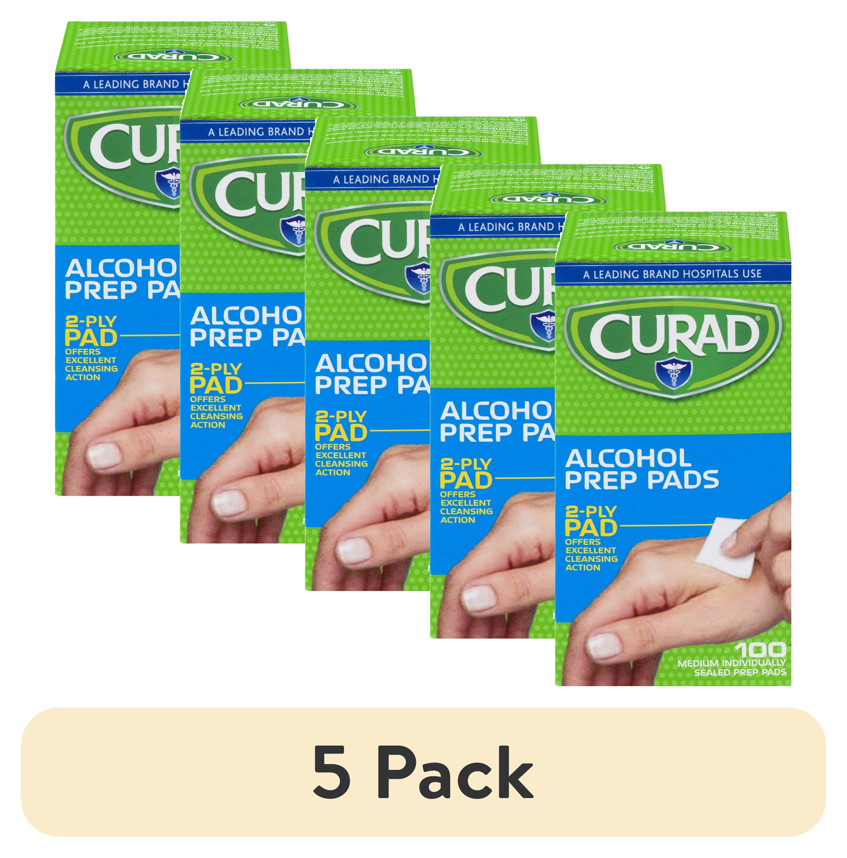 (5 pack) Curad Alcohol Prep Pads, 100 ct.