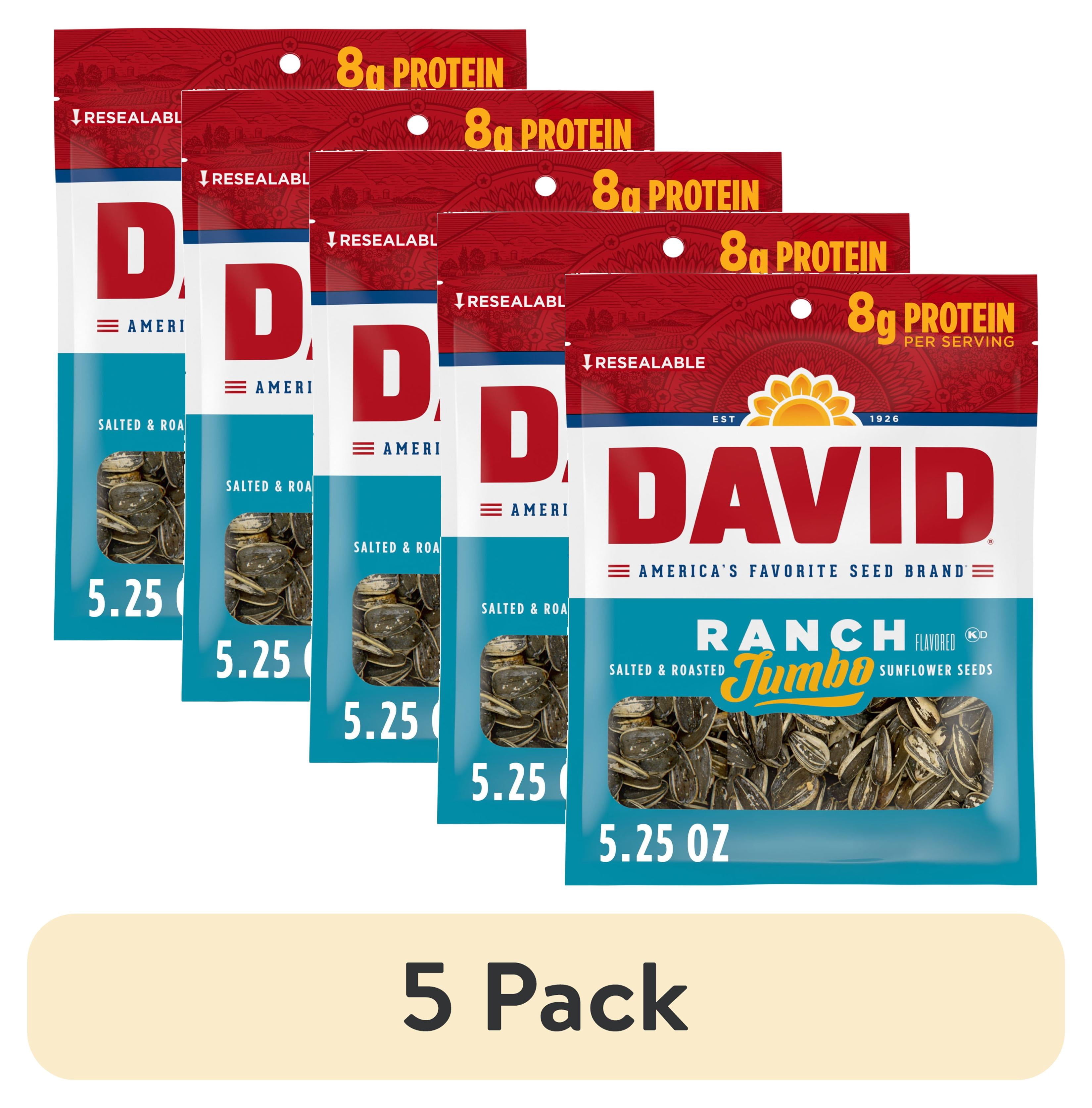 (5 pack) DAVID Jumbo Sunflower Seeds, Ranch Flavor, Easter Basket ...