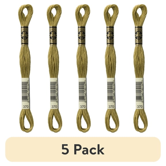 (5 pack) DMC Six-Strand Embroidery Floss - #370 Medium Mustard