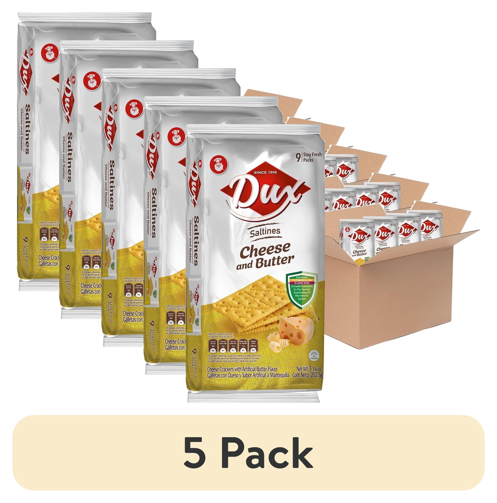 (5 pack) DUX Cheese & Butter Crackers Bag 7 Oz