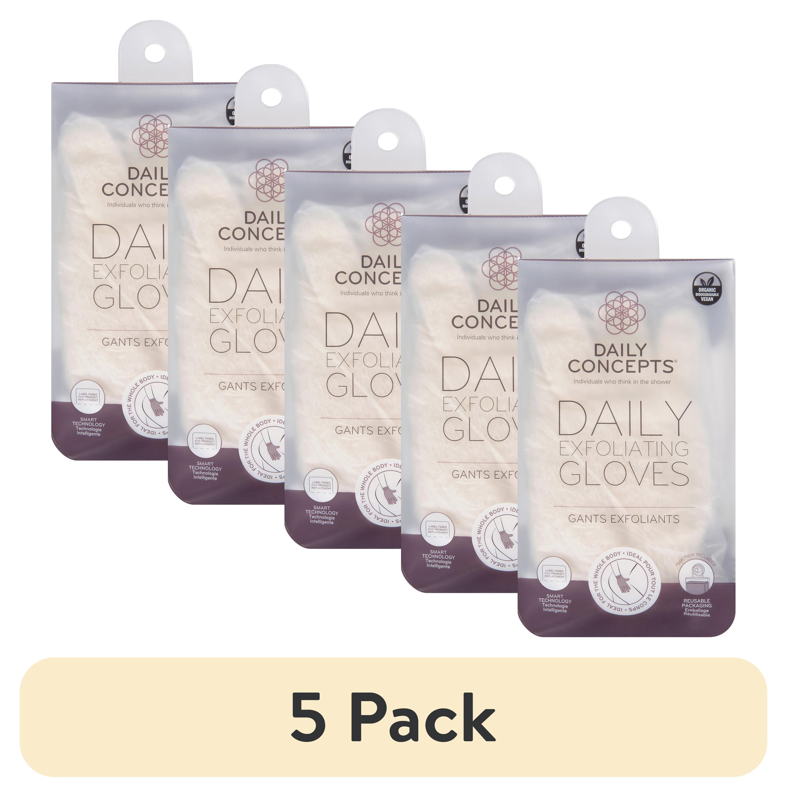 (5 pack) Daily Concepts - Gloves Exfoliating - 1 Each -1 Count