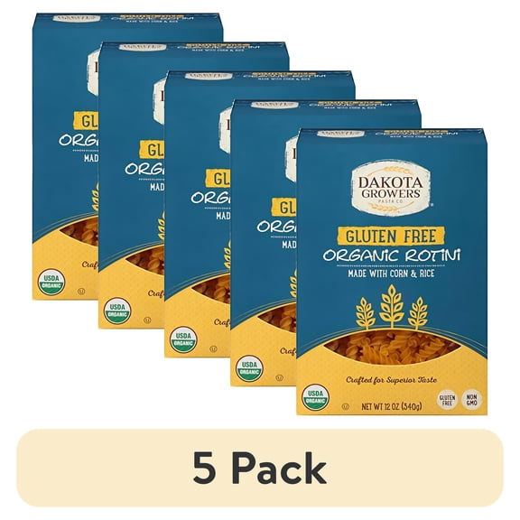 (5 pack) Dakota Growers Organic Gluten Free Rotini Pasta, 12 Ounce -- 12 per case.