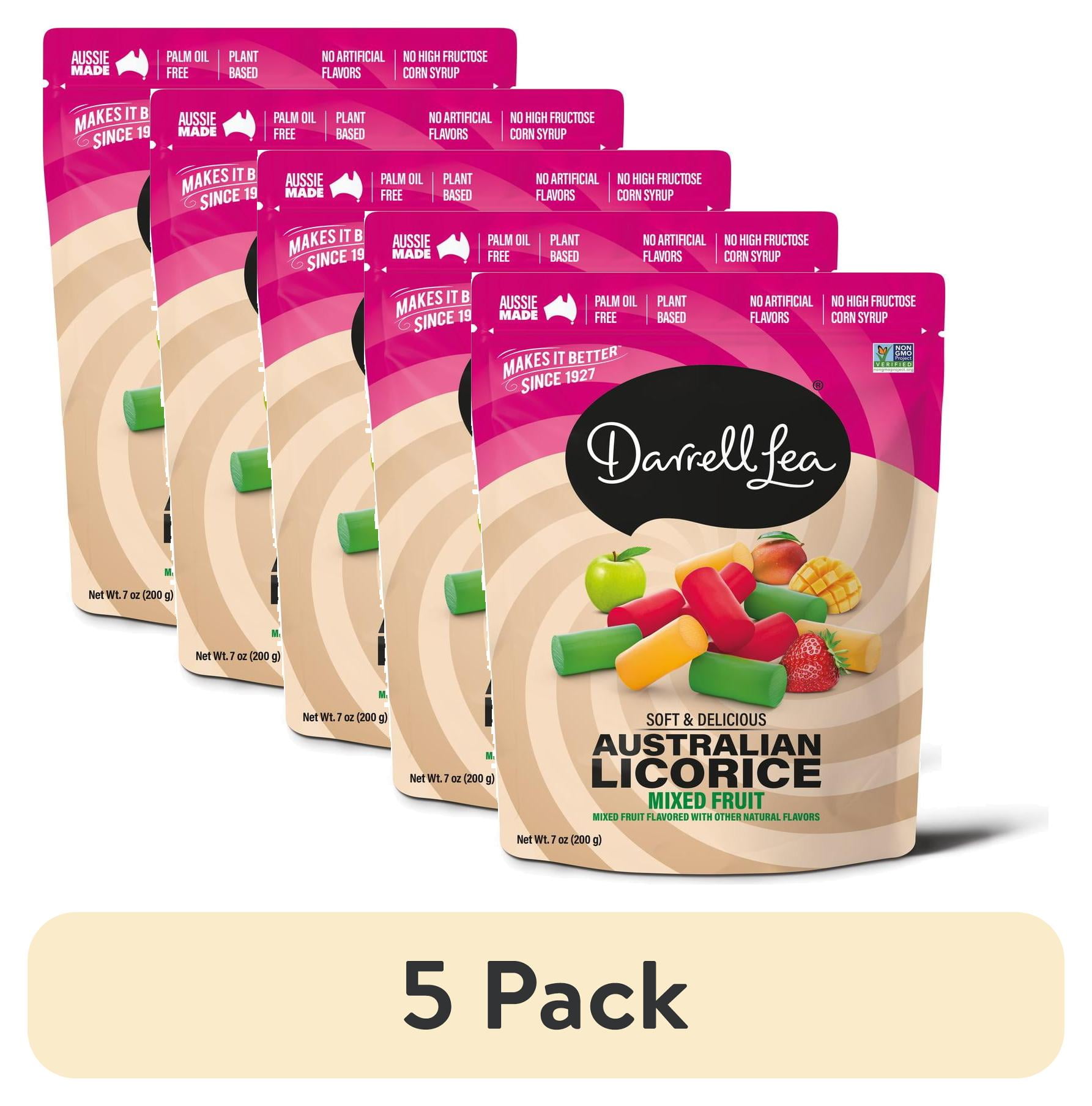 (5 pack) Darrell Lea Mixed Fruits Licorice Bites, 7 oz. Bag, Regular Size