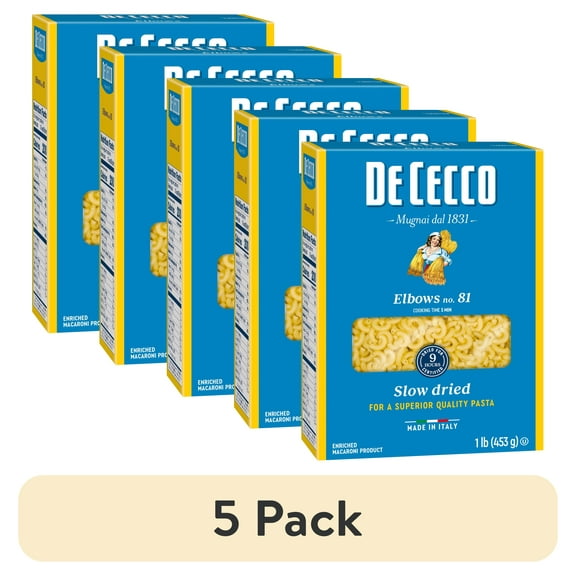(5 pack) De Cecco Elbows No.81 Pasta, 16 oz (20 Pack)