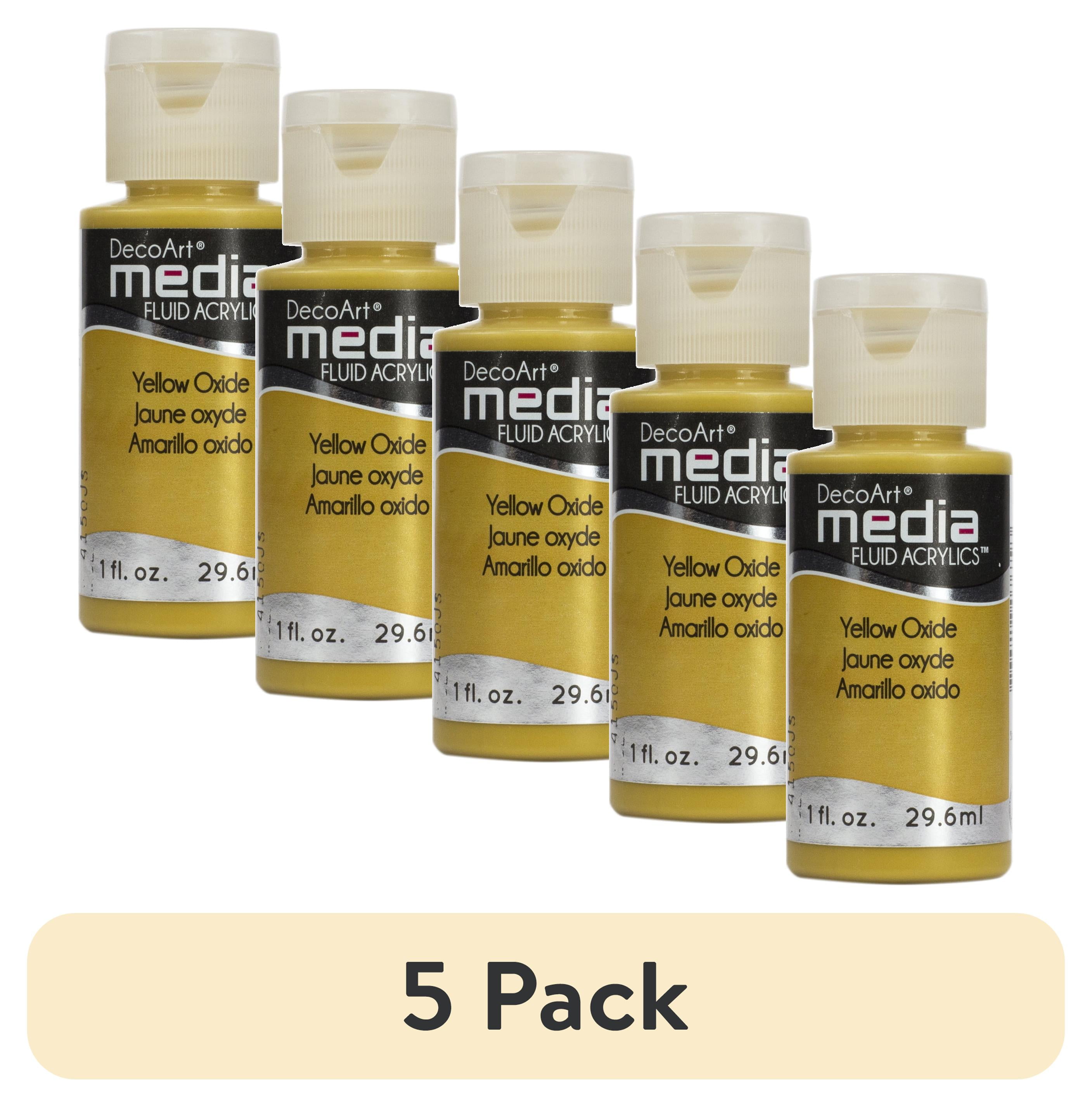 (5 pack) DecoArt Media Fluid Acrylic Paint, 1 oz., Yellow Oxide (Series 1)