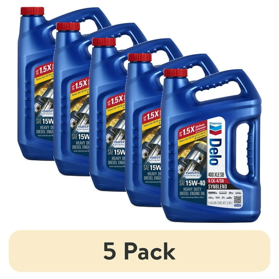 (5 pack) Delo 400 XLE SB Synthetic Blend SAE 15W-40 Heavy-Duty Diesel ...