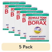 5 pack 20 Mule Team Borax Natural Laundry Booster & Multi-Purpose Cleaner, 65 oz