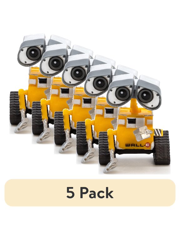 (5 pack) (5 pack) Disney Pixar Collectible Child WALL-E Action Figure, Plastic Brown, 2.00" x 3.00"