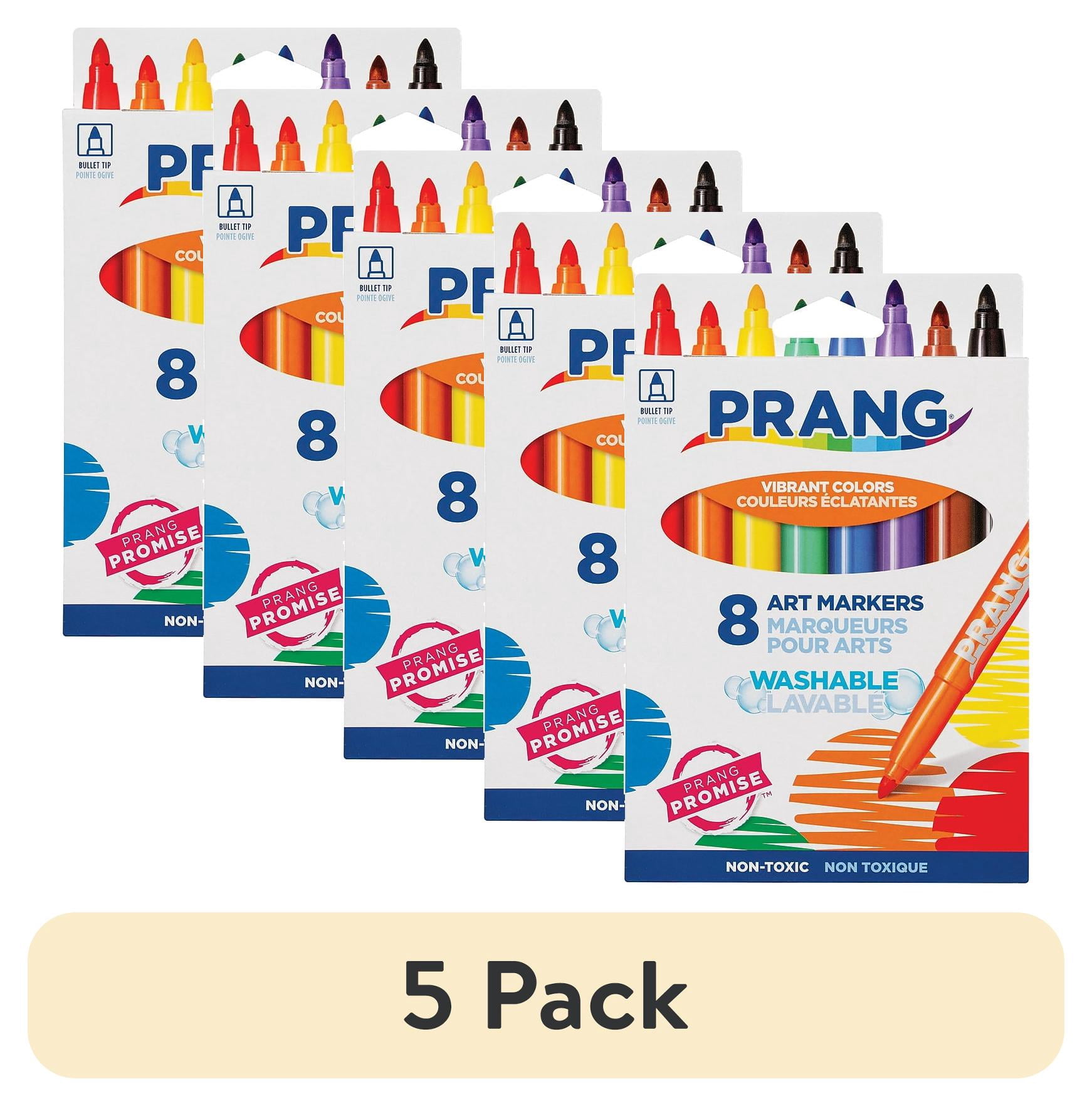 (5 pack) Prang Bullet Tip Washable Master Pack Art Markers Broad Marker Point - Bullet Marker Point Style - Assorted - White Barrel - 8 / Set