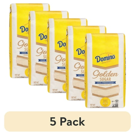 (5 pack) Domino Pure Cane Granulated Golden Sugar, 3.5 lb