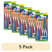 (5 pack) Dr. Fresh Adult Manual Toothbrush with Tongue Scraper Head, Firm, 6 Count