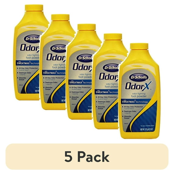 (5 pack) Dr. Scholl's Odor-X Odor Fighting Foot Powder 6.25 oz Each
