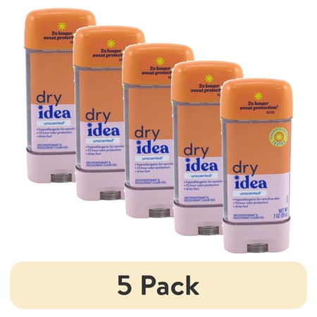 (5 pack) Dry Idea Advanced Dry Hypo Allergenic Clear Gel Antiperspirant And Deodorant, Unscented, 3 Oz..