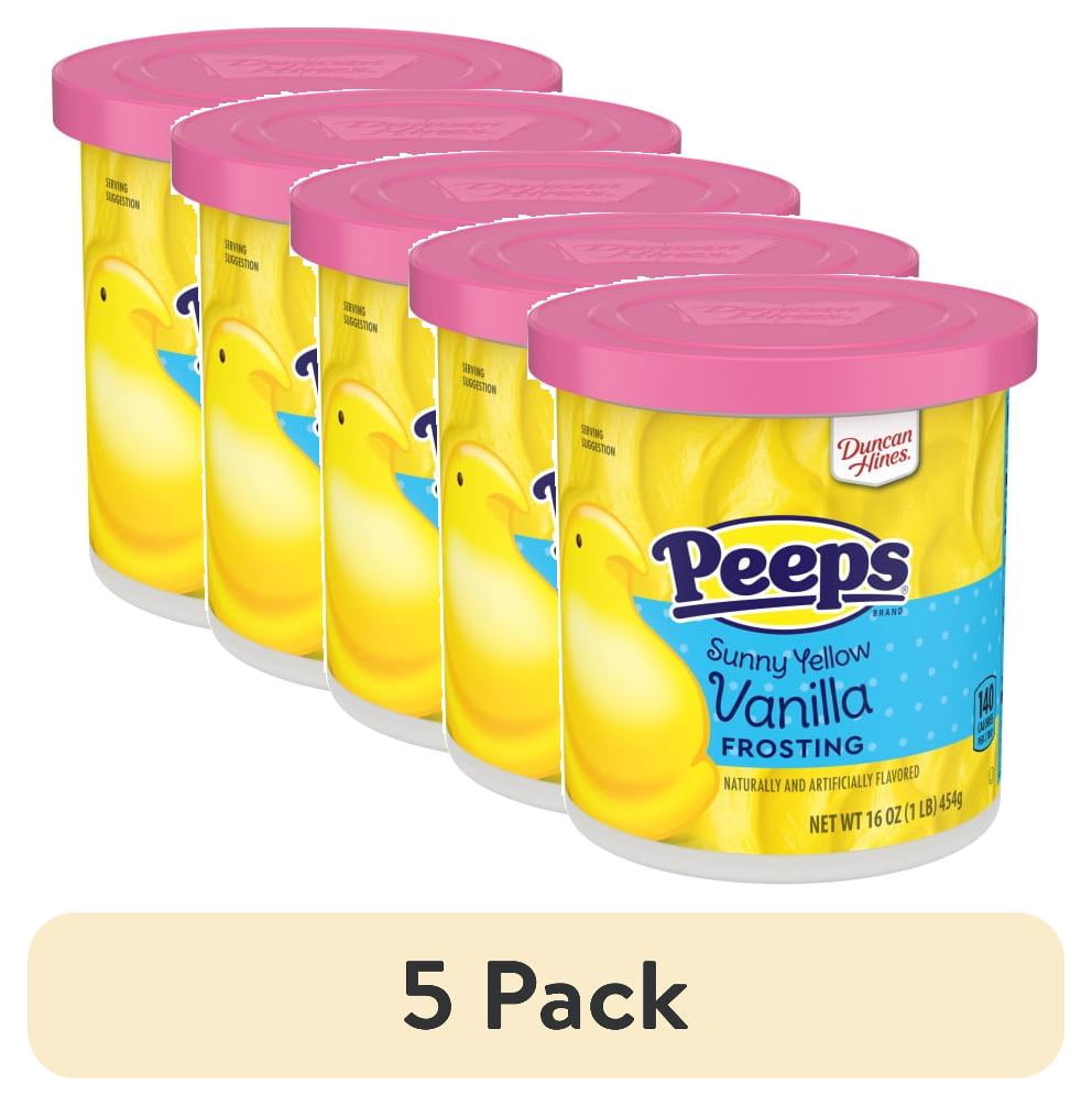 (5 pack) Duncan Hines PEEPS Sunny Yellow Vanilla Frosting, 16 oz.