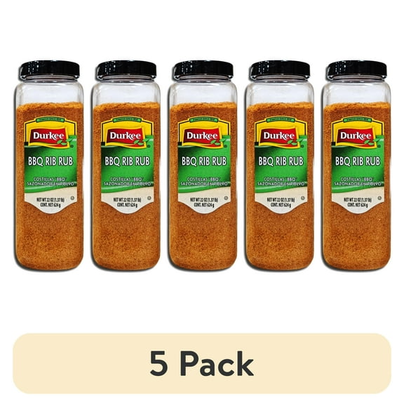 (5 pack) Durkee BBQ Rib Rub | 22 Ounce Bottle