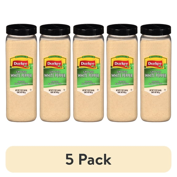 (5 pack) Durkee Ground White Pepper 17 oz. Shaker