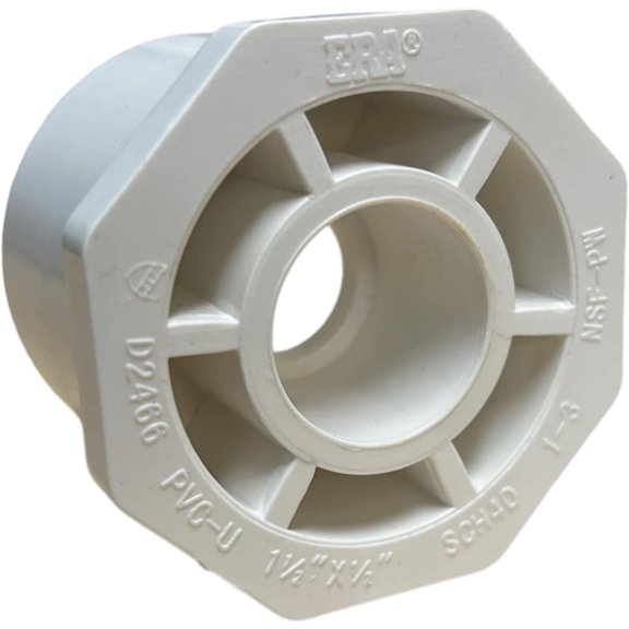 (5 pack) ERA Schedule 40 PVC, (1 1/2" X 3/4") Reducer Bushing, socket connection, NSF Compliant