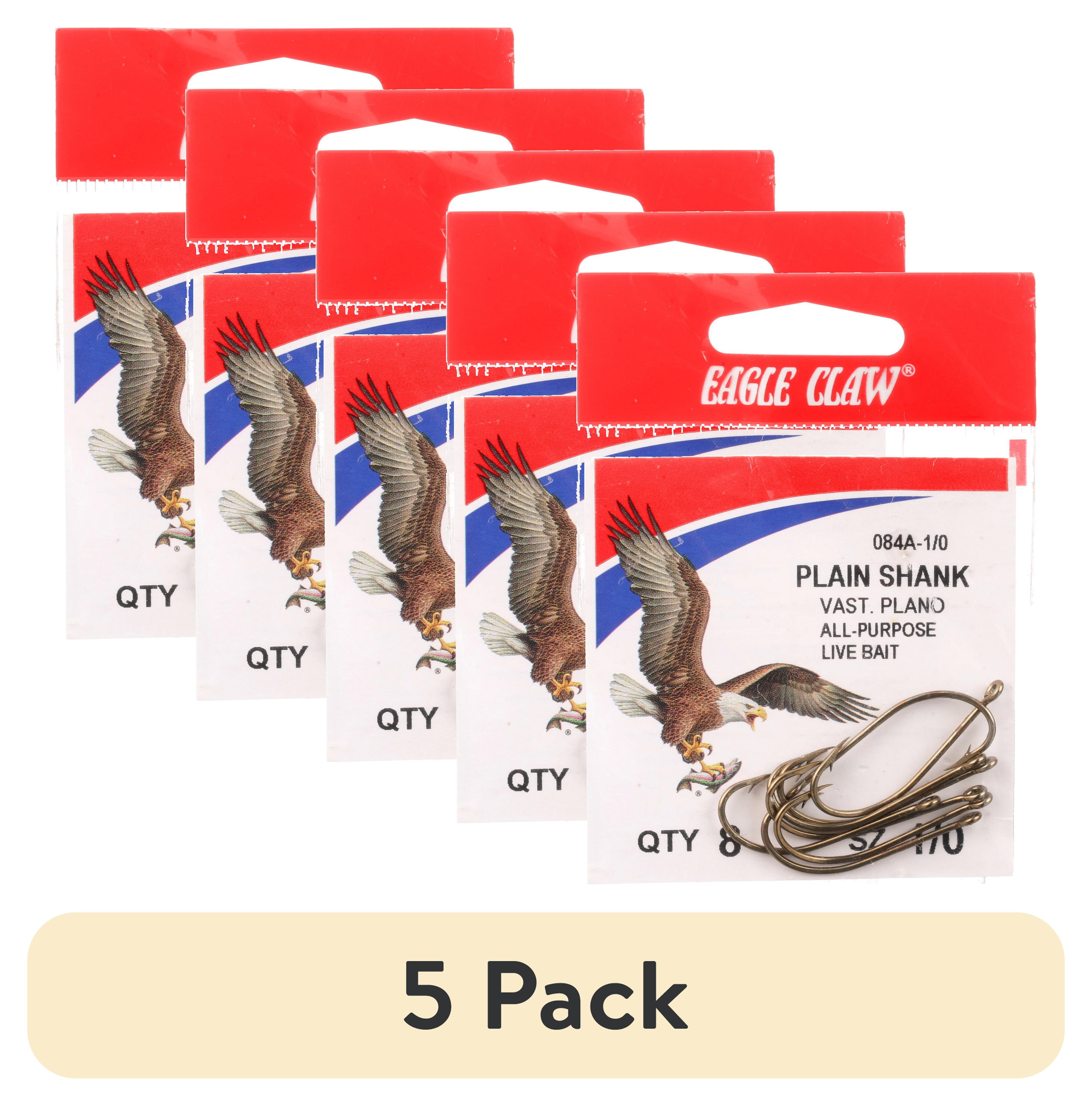 Worm Hooks Size 5/0 – Straight Shank, Round Bend, Cutting Point With Baitholder, Black Chrome, 5-Pack