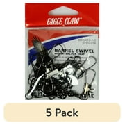 (5 pack) Eagle Claw Barrel Swivel with Interlock Snap, Black, Size 1/0, 12 Pack
