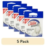 5 pack Eagle Claw Lazer Sharp Circle Live and Chunk Bait Fishing Hooks, Sea Guard, Size 4, 6 Pack