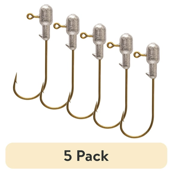 (5 pack) Eagle Claw Lazer Sharp Tube Fishing Jig Lure 1/4 oz, Unpainted