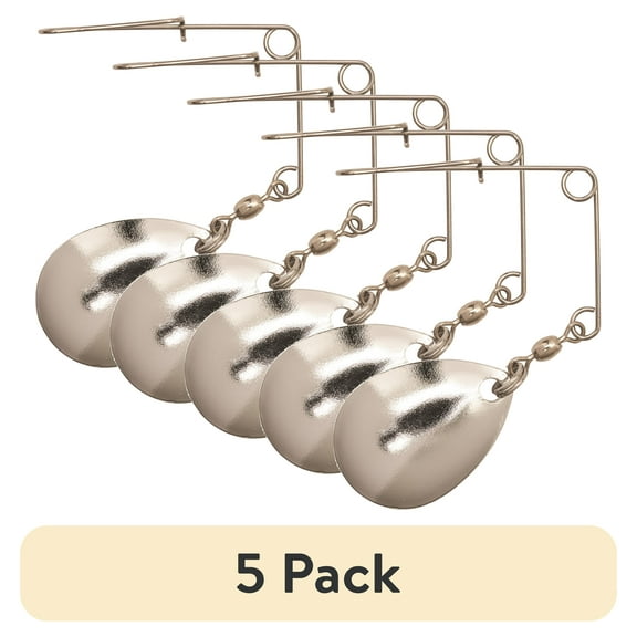 (5 pack) Eagle Claw Size 2 Nickel Spinner Arm Fishing Lures for Panfish & Bass, 2 Count